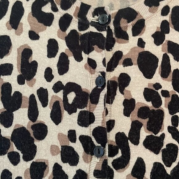 Halogen Leopard Print Crewneck Cardigan - Picture 4 of 8